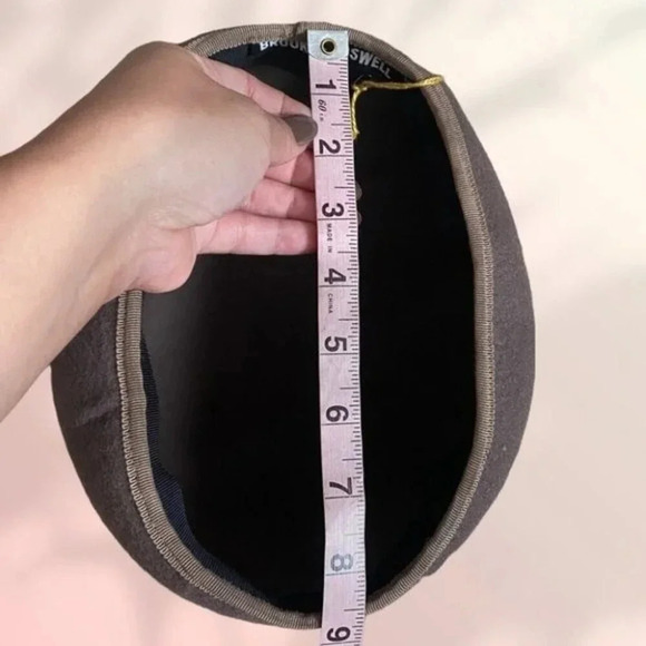 BROOKES BOSWELL RUBIN HAT Wool Beret Structured Hat Mocha Mousse Brown - Picture 8 of 10